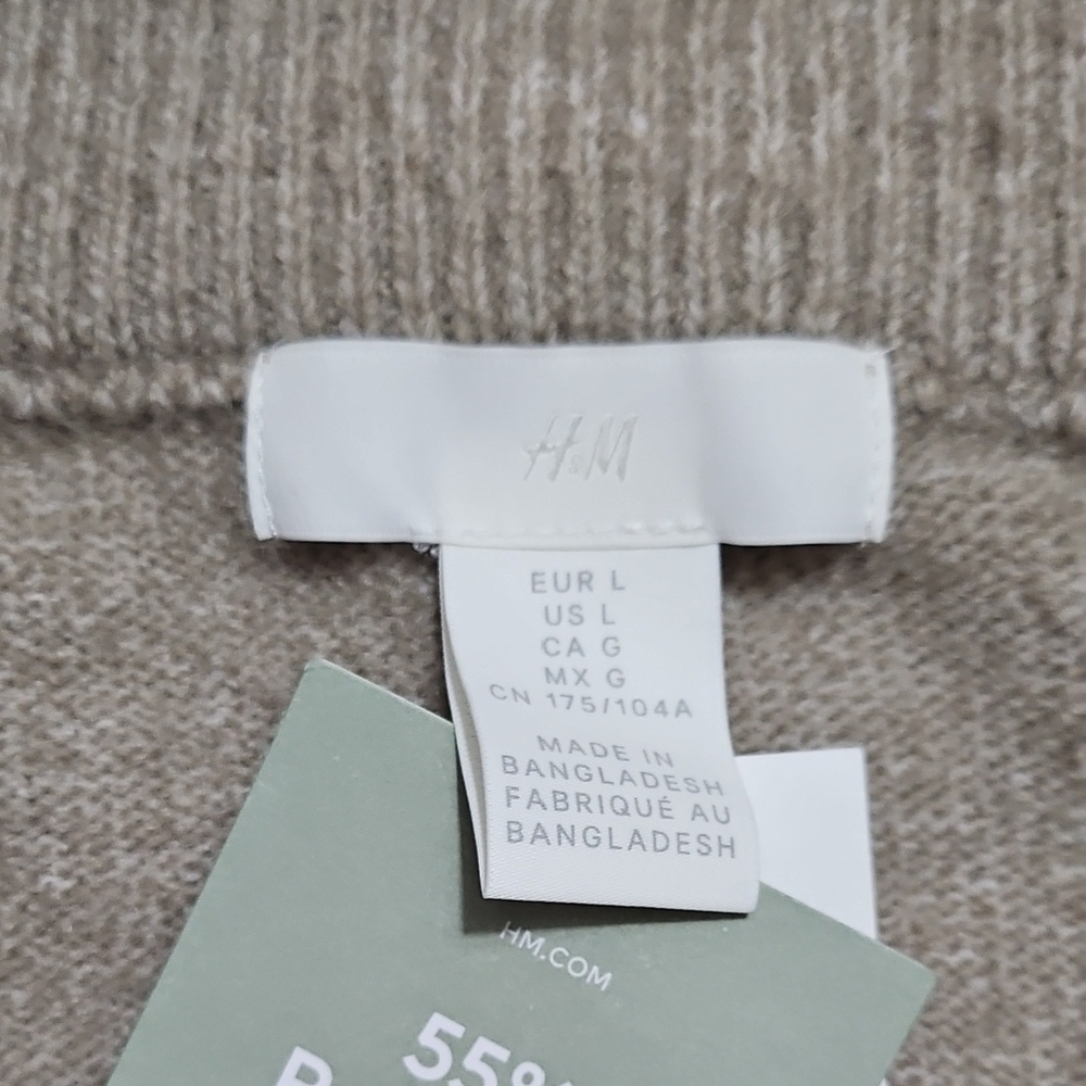 NWT H&M Tan Cowl Neck Sweater - Picture 8 of 10